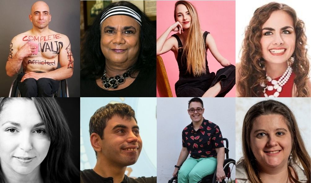 A photo montage of 8 people of various ages, genders and cultural backgrounds.